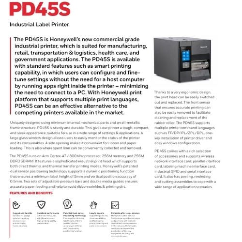 Honeywell Printers Honeywell PD45S Industrial Label Printer