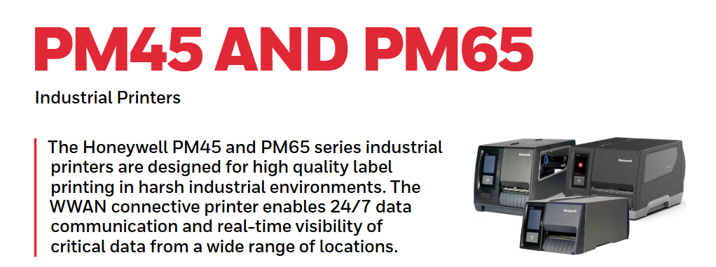 Honeywell PM45 &a PM65 Industrial Printers